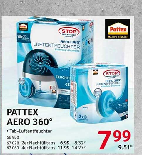 Pattex AERO 360º Déshumidificateur d'air ambiant rechargeable, ultra