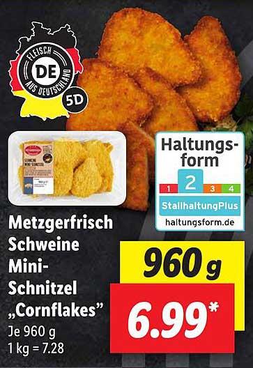 Metzgerfrisch Angebot Mini-schnitzel „cornflakes“ bei Lidl Schweine