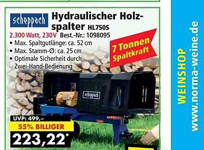 Norma24 Scheppach Hydraulischer Holzspalter Hl7505