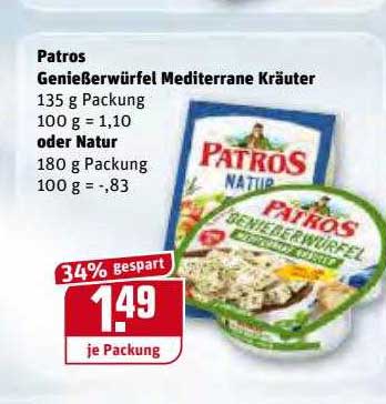 Patros Genießerwürfel Mediterrane Kräuter Oder Natur Angebot bei