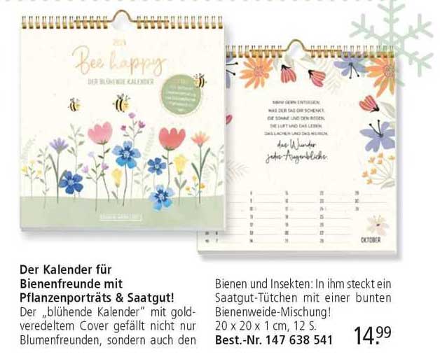 Der Kalender Für Bienenfreunde Mit Pflanzenporträts & Saatgut! Angebot bei Weltbild - 1Prospekte.de