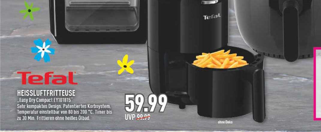 Friggitrice Ad Aria Calda Tefal EasyFry EY1018 – Frittura Sana E Senza Olio, Compatta E Facile Da Usare