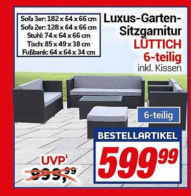 Luxus Garten Sitzgarnitur Luttich 6teilig Angebot bei