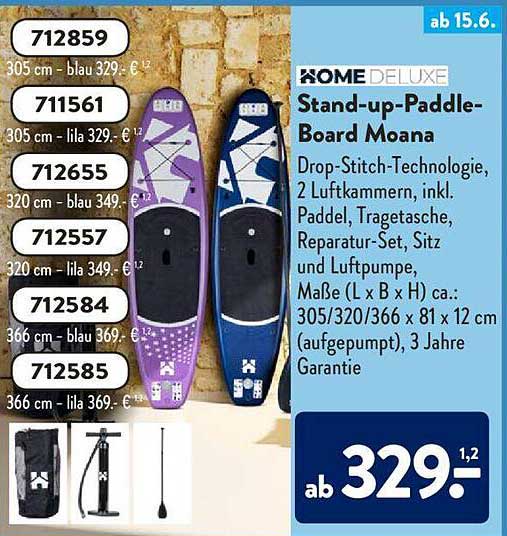 Home Deluxe Standuppaddleboard Moana Angebot bei ALDI sud
