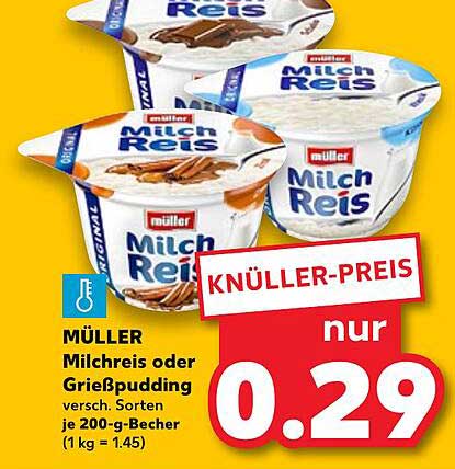 Müller Milchreis Oder Grießpudding Angebot bei Kaufland - 1Prospekte.de
