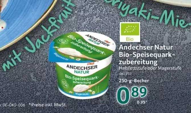 Andechser Natur Bio-speisequark-zubereitung Angebot bei Selgros