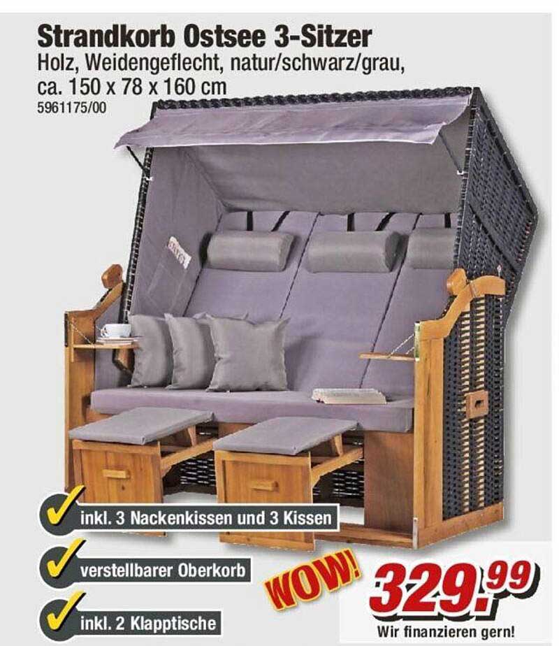 Strandkorb Ostsee 3sitzer Angebot bei POCO 1Prospekte.de