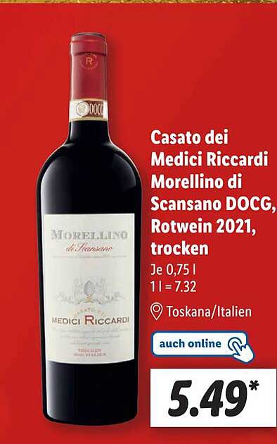 Casato Dei Medici Riccardi Morellino Rotwein Docg, bei Di Angebot Trocken 2021, Scansano Lidl