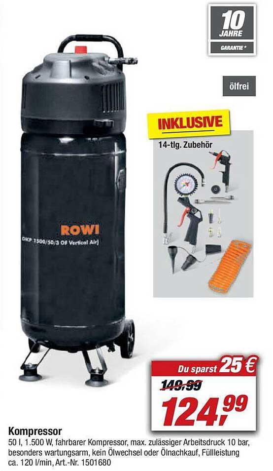Kompressor Rowi Angebot bei Toom Baumarkt 1Prospekte.de