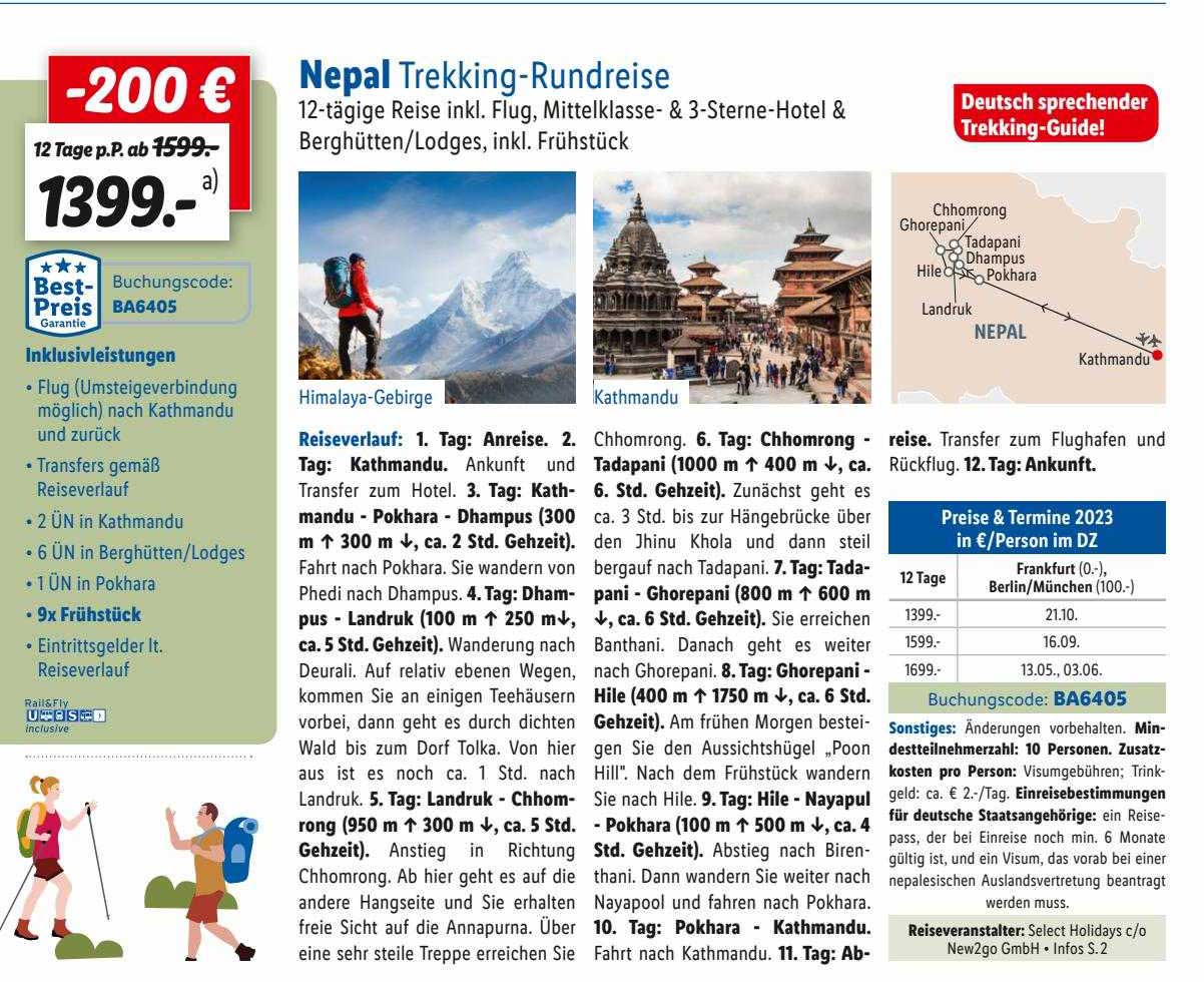 nepal trekking tour lidl