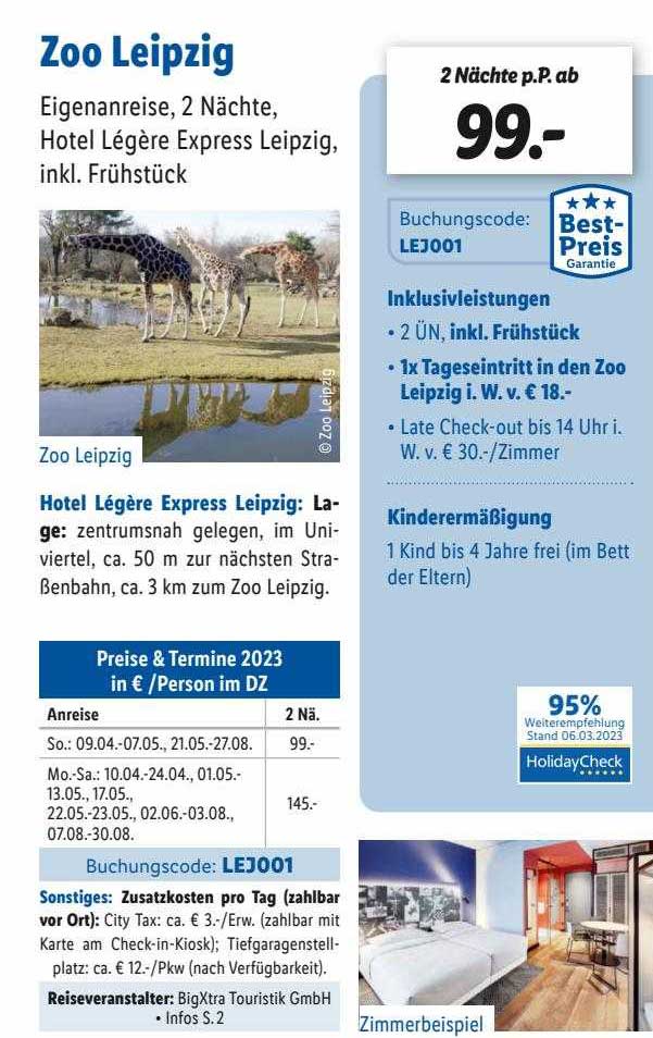 Zoo Leipzig Angebot bei Lidl Reisen 1Prospekte.de