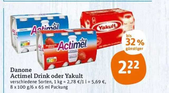 Danone Actimel Drink Oder Yakult Angebot bei Tegut - 1Prospekte.de