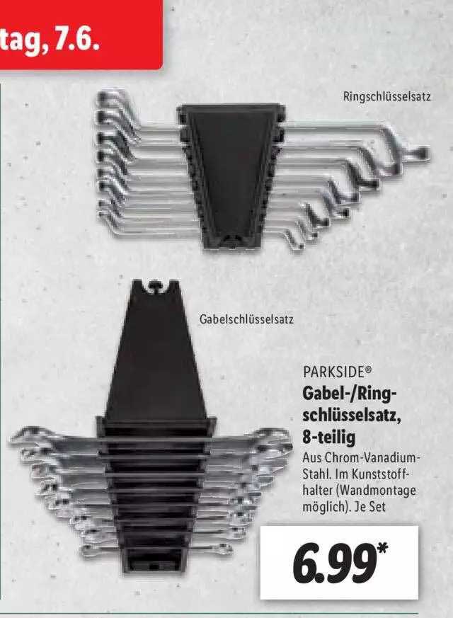 Gatbel Riang Parkside Gabel--ring-schlusselsatz 8-teilig Angebot bei Lidl ...