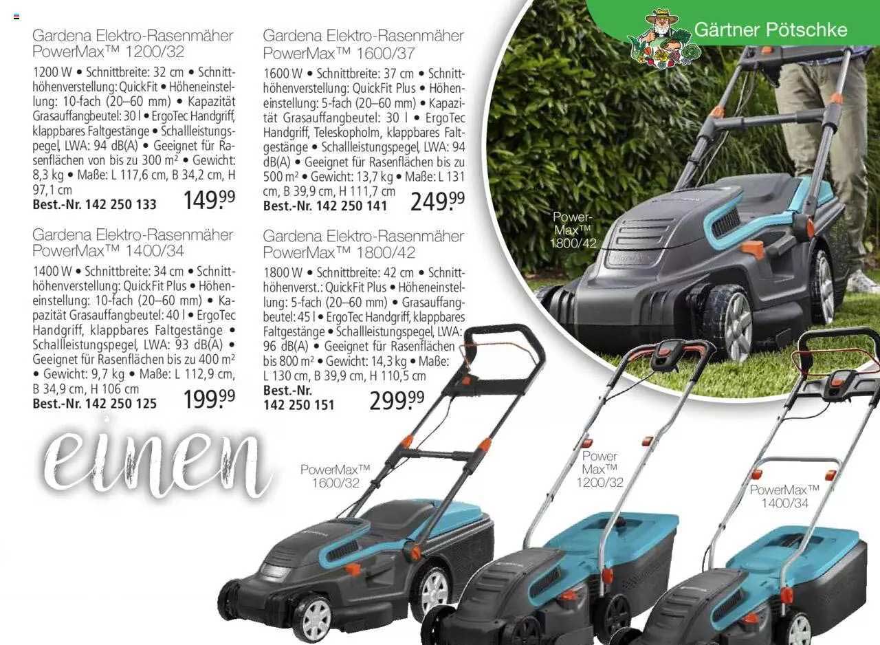 Gärtner Pötschke Gardena Elektrorasenmäher Powermax Angebot bei