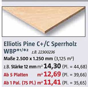 Bauhaus Elliotis Pine C+ Oder C Sperrholz Wbp