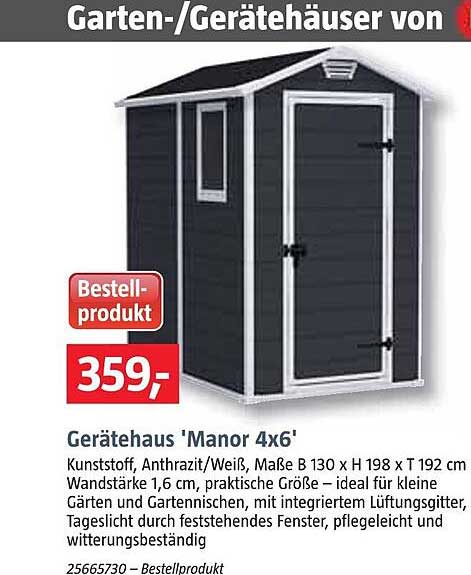 Bauhaus Gerätehaus „manor 4x6“