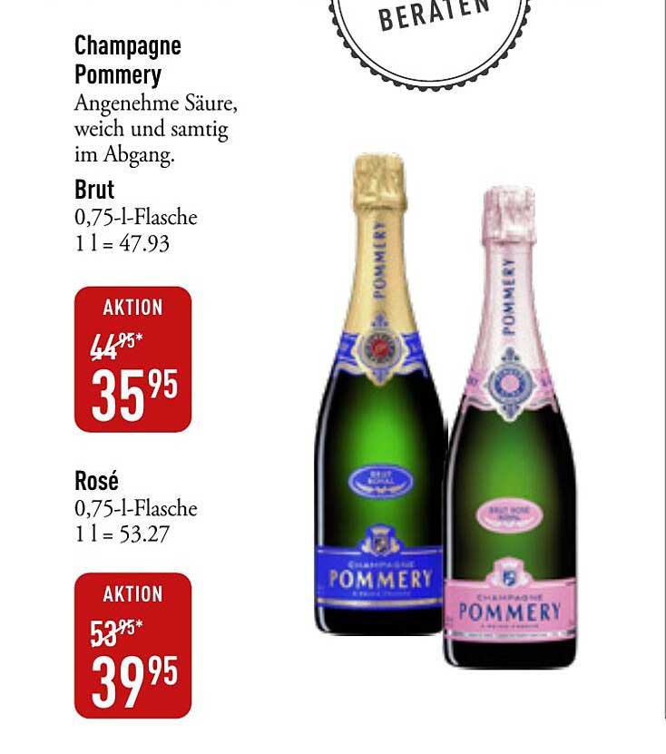 Champagne Pommery Brut Oder Rosé Angebot bei DINEA - 1Prospekte.de