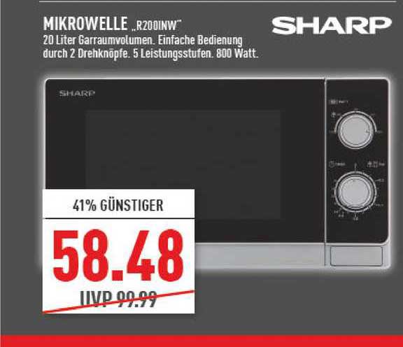 Marktkauf Sharp Mikrowelle „r200inw”