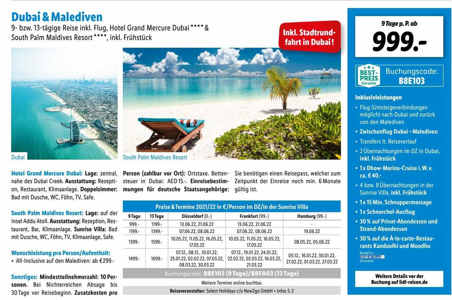 Lidl Reisen Dubai & Malediven