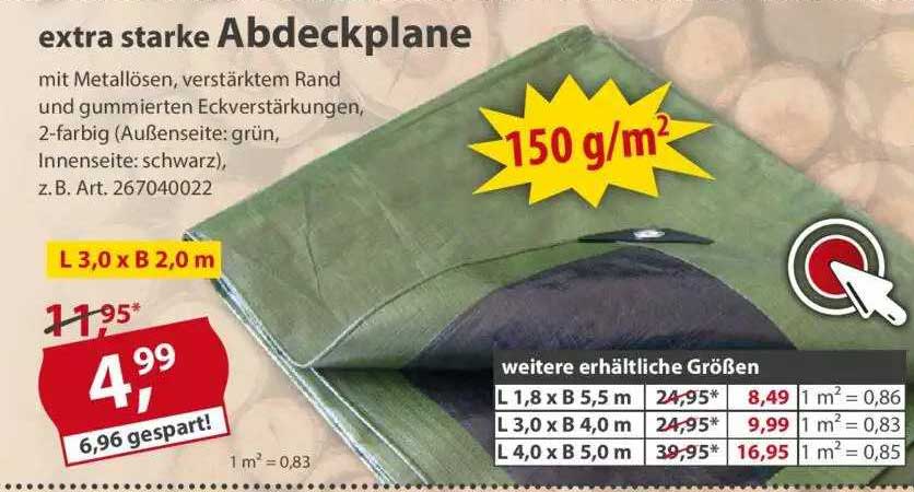 Extra Starke Abdeckplane Angebot bei Sonderpreis Baumarkt 1Prospekte.de