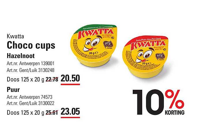 ISPC Kwatta Choco Cups Hazelnoot