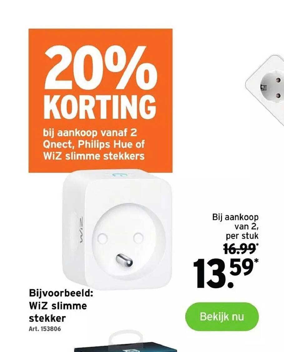GAMMA Qnect, Philips Hue Of Wiz Slimme Stekkers