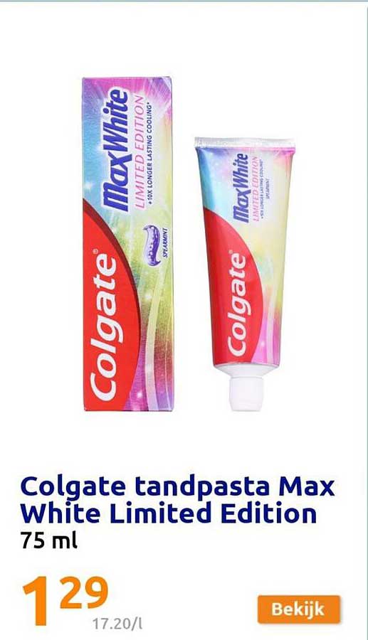 Action Colgate Tandpasta Max White Limited Edition