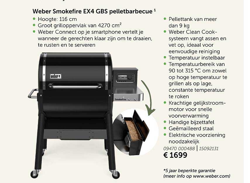 AVEVE Weber Smokefire Ex4 Gbs Pelletbarbecue