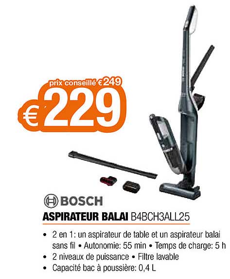 Expert Bosch Aspirateur Balai B4bch3all25