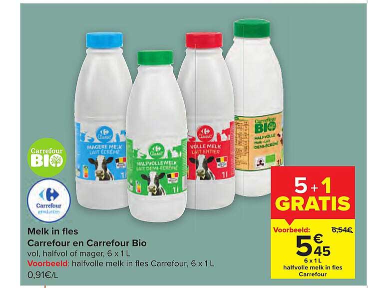 Carrefour Market Melk In Fles Carrefour En Carrefour Bio