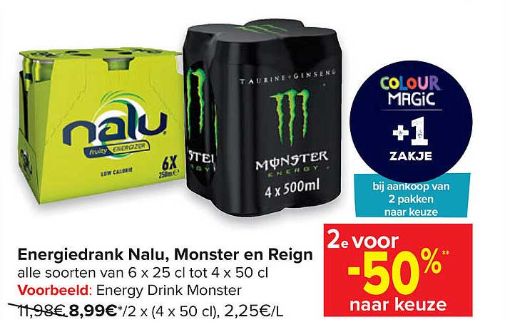 Carrefour Market Energiedrank Nalu, Monster En Reign