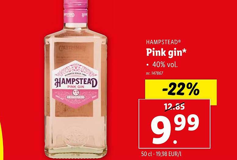 Aanbieding Hampstead Gin Lidl bij Pink