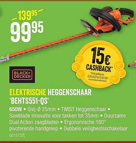 HandyHome Black+decker Elektrische Heggenschaar 'behts551-qs'