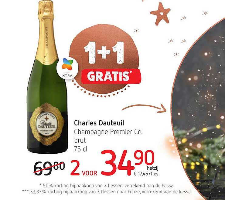 Spar Colruyt 1+1 Gratis Charles Dauteuil Champagne Premier Cru