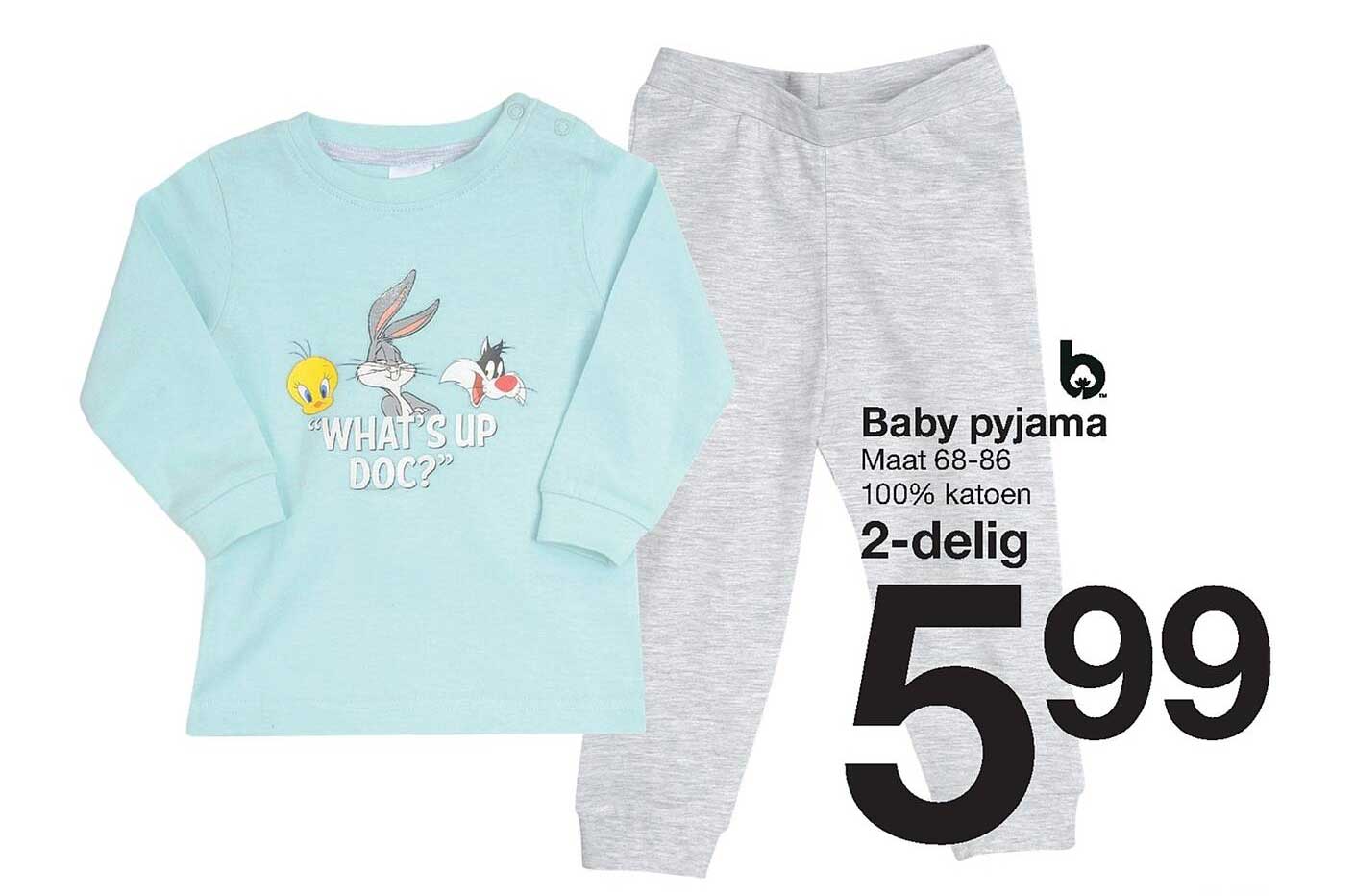 Zeeman Baby Pyjama Maat 68-86 100% Katoen