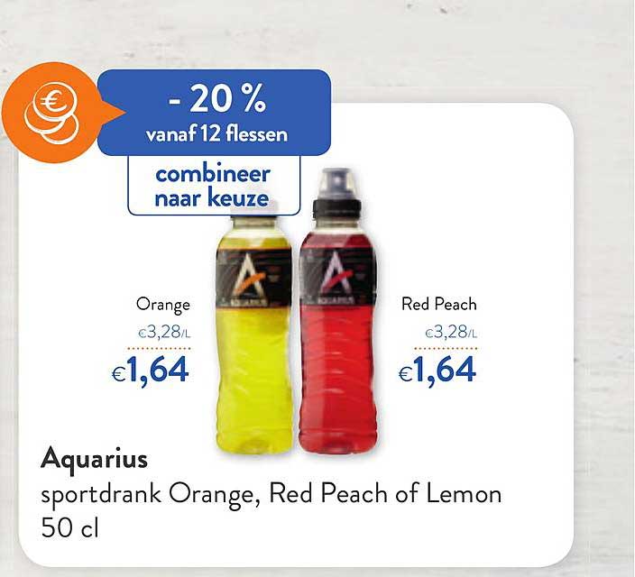 OKay Supermarkt Aquarius Sportdrank Orange, Red Peach Of Lemon