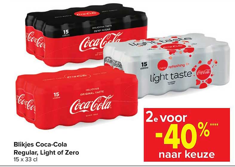 Carrefour Market Blikjes Coca-cola Regular, Light Of Zero