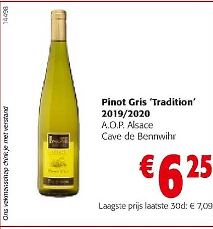 Colruyt Pinot Gris Tradition Aop Alsace Cave De Bennwihr