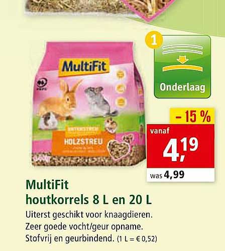 Maxi Zoo Multifit Houtkorrels