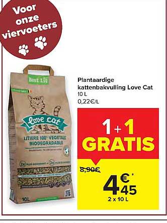 Carrefour Market Plantaardige Kattenbakvulling Love Cat