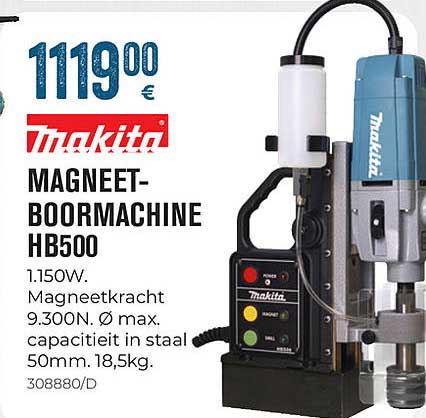 Magneet Boormachine Hb500 Makita Aanbieding Meno Pro