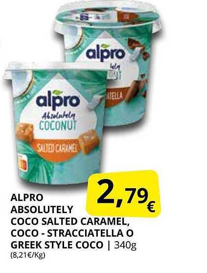 Supermercados MAS Alpro Absolutely Coco Salted Caramel Coco - Stracciatella O Greek Style Coco