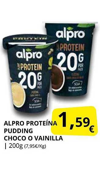 Supermercados MAS Alpro Proteína Pudding Choco O Vainilla