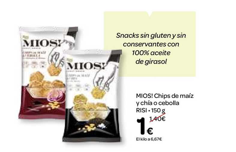 Dialprix Mios! Chips De Maíz Y Chía O Cebolla Risi, 150g