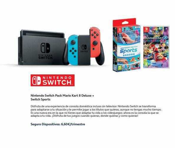Movistar Nintendo Switch Pack Mario Kart 8 Deluxe + Switch Sports