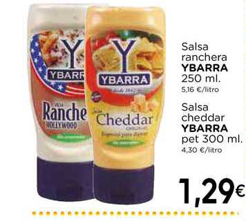 Supermercados Piedra Salsa Ranchera Ybarra Salsa Cheddar Ybarra