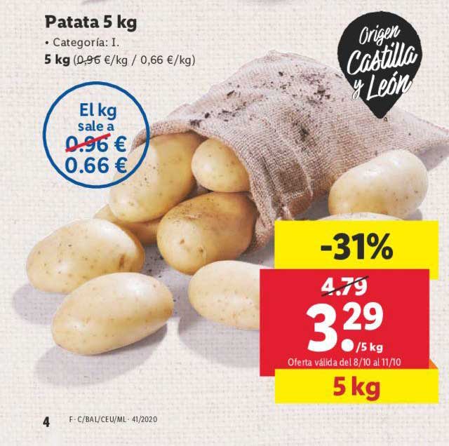Oferta -31% Patata 5 en LIDL