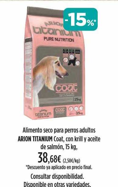 El Corte Inglés Alimento Seco Para Perros Adultos Arion Titanium Coat Con Krill Y Aceite De Salmón