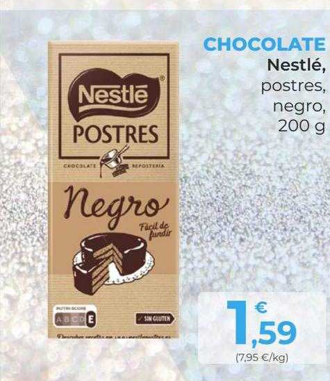 SPAR Gran Canaria Chocolate Nestlé Postres Negro