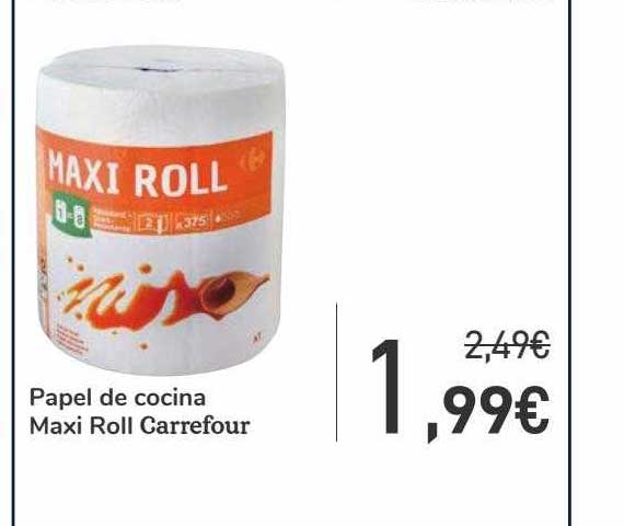 Papel de cocina resistente Maxi Roll Carrefour 1 rollo